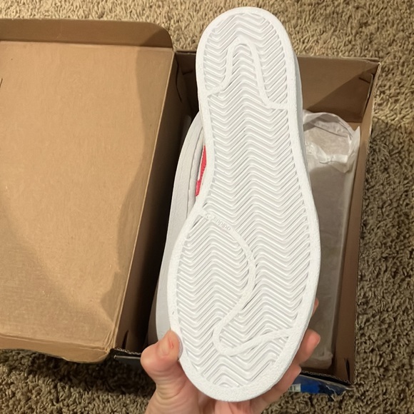 Adidas Youth Original Superstar J Leather White Pink Big Kids CG6608 - Picture 8 of 16